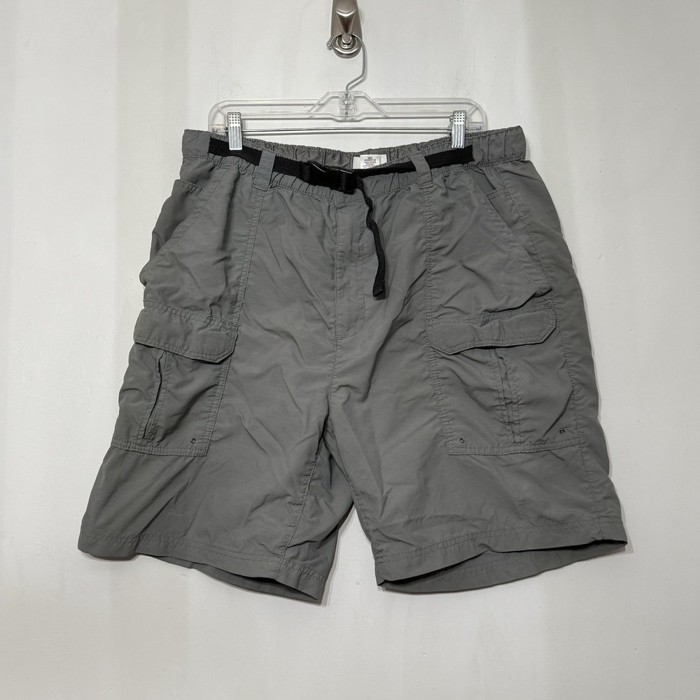 Croft & Barrow Belted Hiking Cargo Shorts 100% Nylon GrayQuick Dry 8" Men's XL